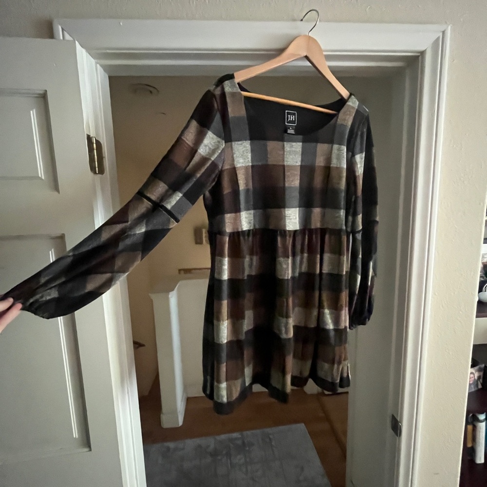 Plaid Long Sleeve Dress
